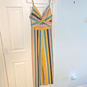 Altar'd State Pink and Yellow One Piece with Striped Design